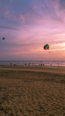 Parachutes on the beach
