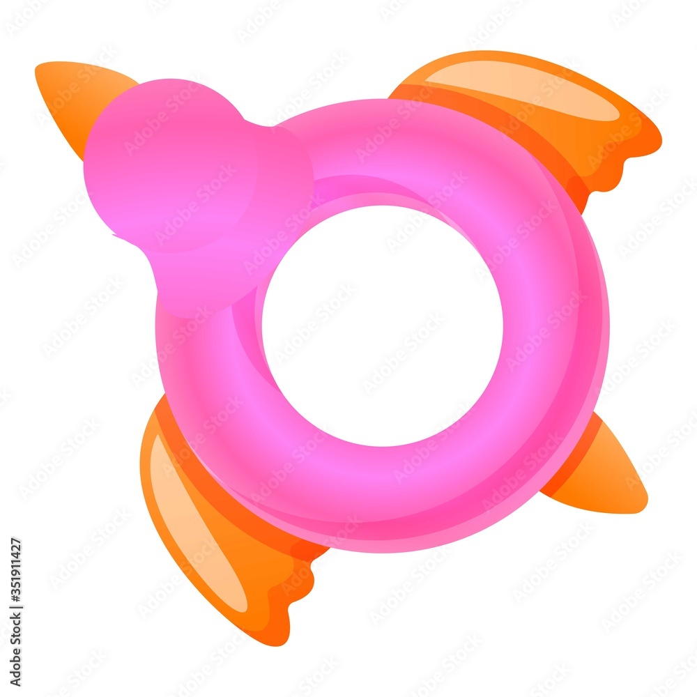 Poster inflatable duck ring icon. cartoon of inflatable duck ring vector icon for web design isolated on wh