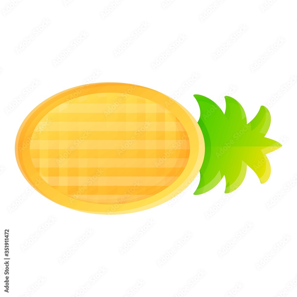 Wall mural Inflatable pineapple mattress icon. Cartoon of inflatable pineapple mattress vector icon for web design isolated on white background