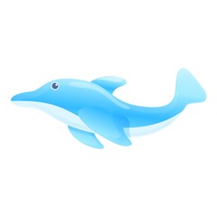 Inflatable dolphin icon. Cartoon of inflatable dolphin vector icon for web design isolated on white background