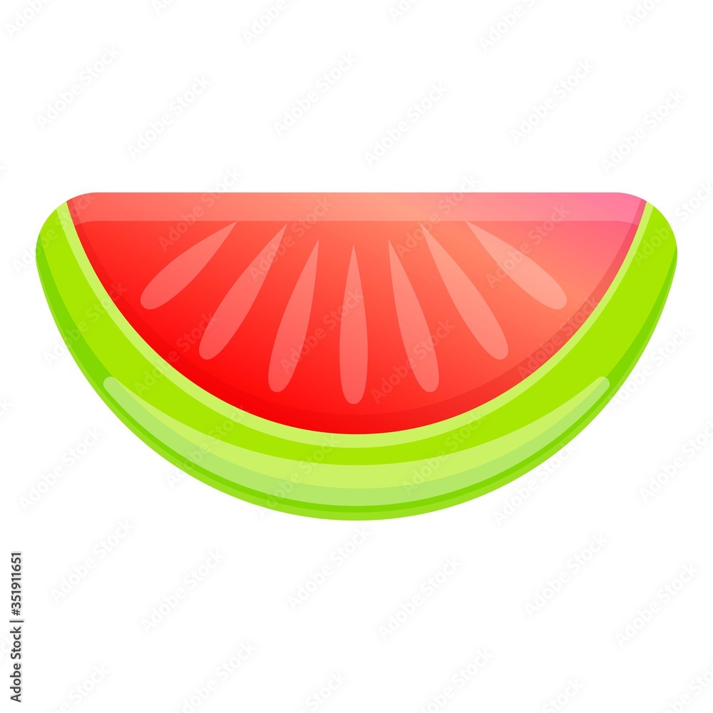 Poster watermelon slice inflatable mattress icon. cartoon of watermelon slice inflatable mattress vector ic