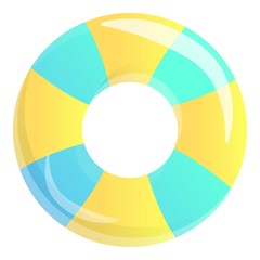 Obraz premium Striped inflatable ring icon. Cartoon of striped inflatable ring vector icon for web design isolated on white background