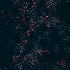 Big data vizualization. Future concept. 3D illustration. Plexus structure. Futuristic infographics. Suitable for illustration of block chain technology, social network or business analytics reports.