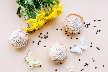 Appetizing dessert on a beautiful background
