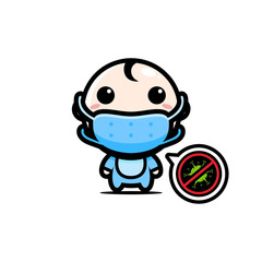 Vector design of baby boy using a mask
