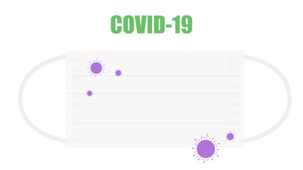 コロナウイルスとマスクのベクターイラスト