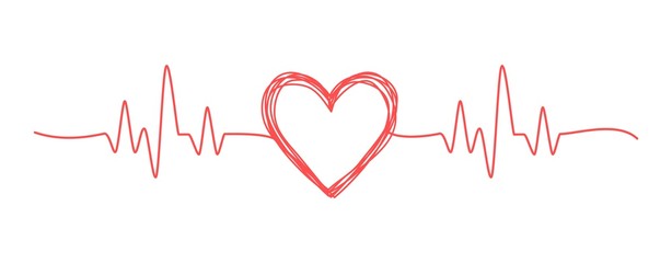 Tangled grungy HEARTBEAThand drawn scribble