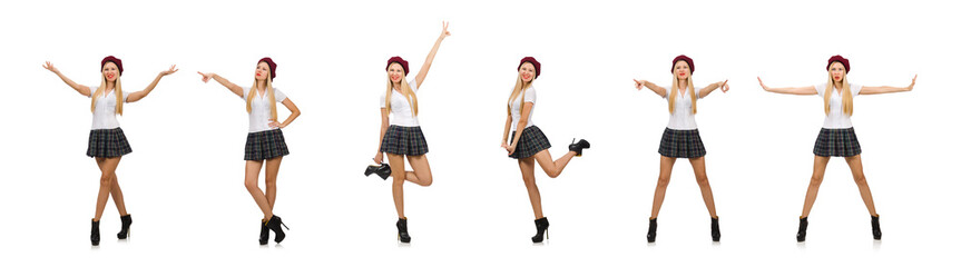 Woman in fashion concept isolated on white