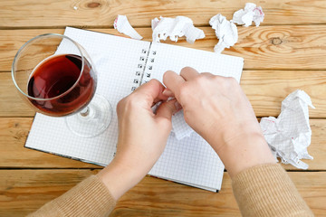 mental health in during coronavirus pandemic concept, word coronavirus in notebook, psychological...