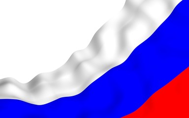 Waving flag of the Russian Federation. The National. State symbol of the Russia. 3D illustration