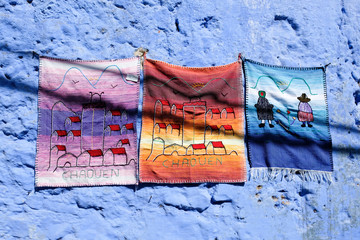 Traditional towels of city Chaouen, Morocco.
