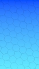 Translucent honeycomb on a gradient blue sky background. Perspective view on polygon look like honeycomb. Isometric geometry. 3D illustration