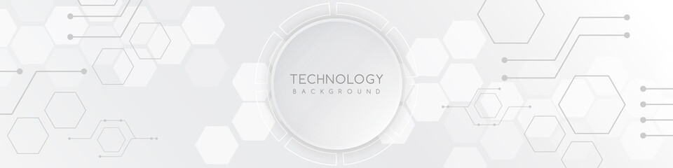 White technology background with various technological elements. The concept of innovative high-tech communications. Digital technology and engineering.
