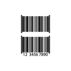 Barcode icon in black on isolated white background. EPS 10 vector.