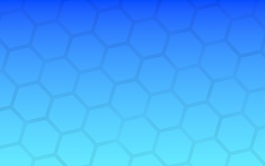 Translucent honeycomb on a gradient blue sky background. Perspective view on polygon look like honeycomb. Isometric geometry. 3D illustration