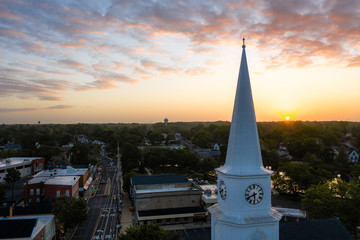 Aerial Drone Sunrise of Hightstown New Jersey 