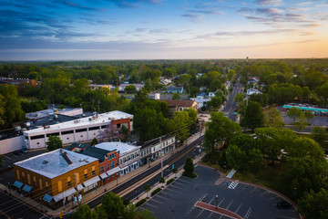 Aerial Drone Sunrise of Hightstown New Jersey 