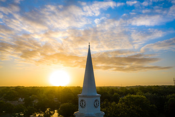 Aerial Drone Sunrise of Hightstown New Jersey 