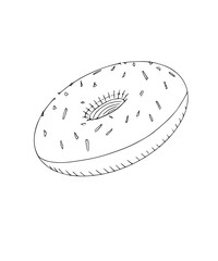 Donut doodle. Hand drawn vector illustration isolated on white background. Transparent.