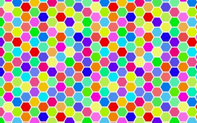 Honeycomb many color, multicolored. Isometric geometry. 3D illustration