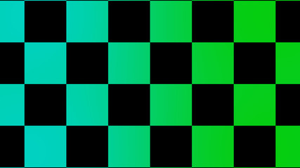 Cyan & green checker board,New chess board abstract background