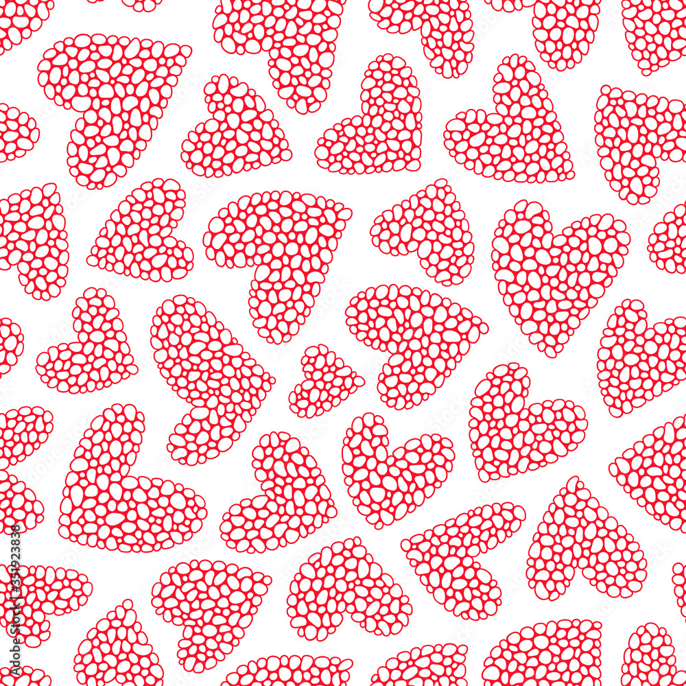 Canvas Prints red hearts seamless pattern.