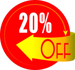 20 Percentage  Off Discount Offer sale Vector Graphics