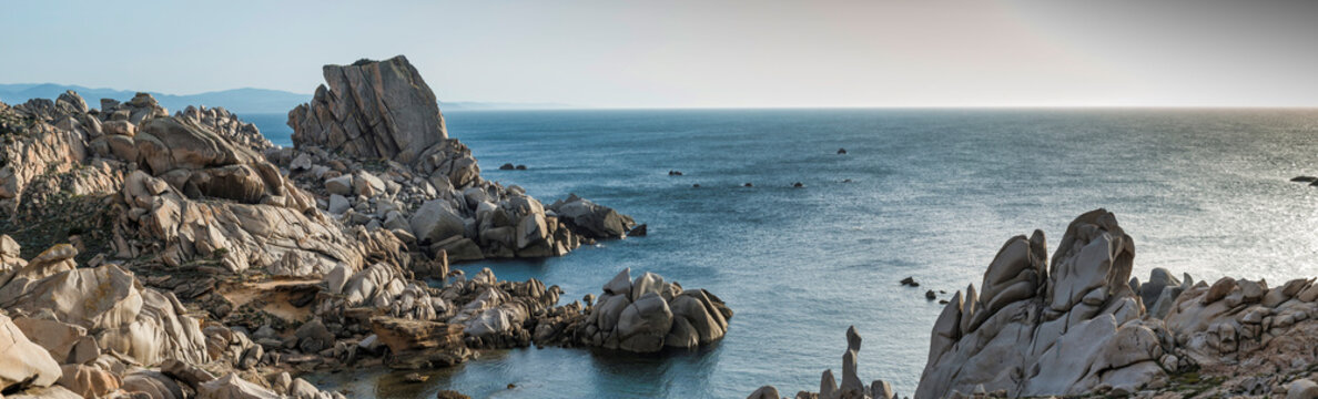 rocks and sea in palua on sardinia island
