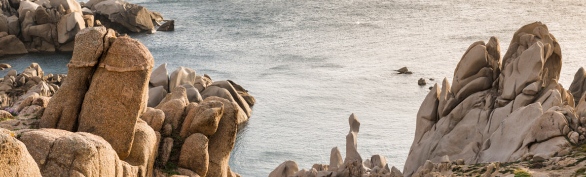 rocks and sea in palua on sardinia island