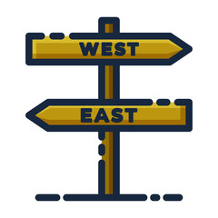 Adventure Route Trekking Way Symbol Outline
