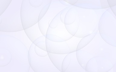 Abstract white background. Backdrop with light transparent bubbles. 3D illustration
