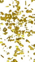 Digital currency symbol Bitcoin on a white background. Fall of bitcoin. crypto currency graph on virtual screen. Business, Finance and technology concept. 3D illustration