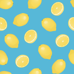 Seamless pattern of fresh lemon