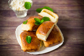 sweet homemade baked cakes with cottage cheese