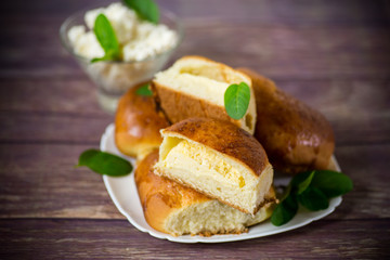 sweet homemade baked cakes with cottage cheese