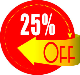 25 Percentage  Off Discount Offer sale Vector Graphics