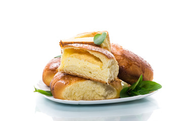 sweet homemade baked cakes with cottage cheese