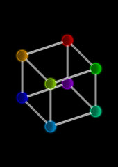 Cube lumineux aux couleurs fondamentales
