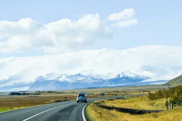 Nature view in Iceland. Mountain view with no people around.