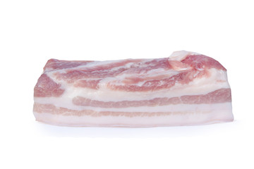 Pork belly isolated on white background with clipping path.
