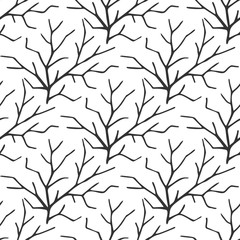 Vector seamless pattern in Scandinavian style with branches