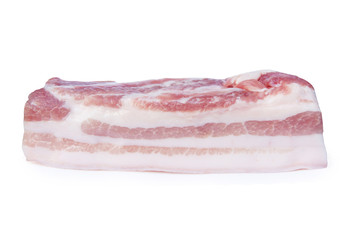 Pork belly isolated on white background with clipping path.