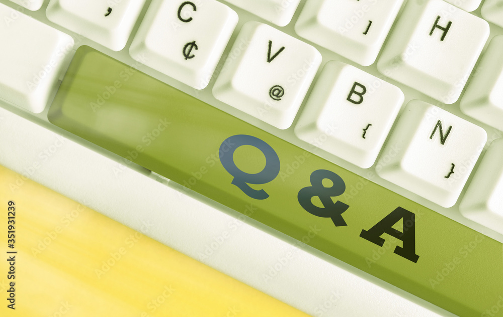 Poster handwriting text q and a. conceptual photo a period of time or an occasion when someone answers ques