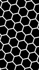 Obraz premium White honeycomb on a black background. Vertical image orientation. Isometric geometry. 3D illustration