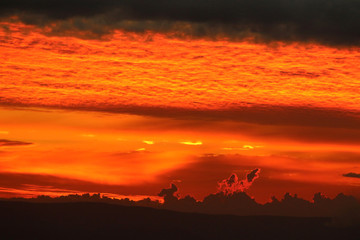 arrival of winter makes the sky reddish