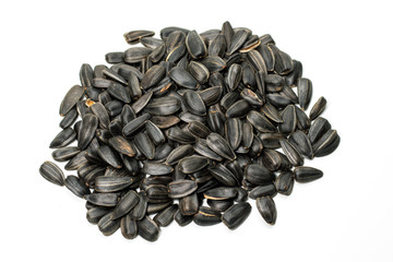 sunflower seeds isolated on white background close up