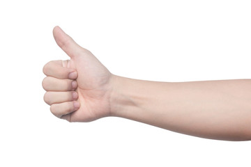 Man hand showing five count isolated on white background with clipping path.