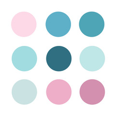 A set of Scandinavian-style palette colors for use in illustrations. vector