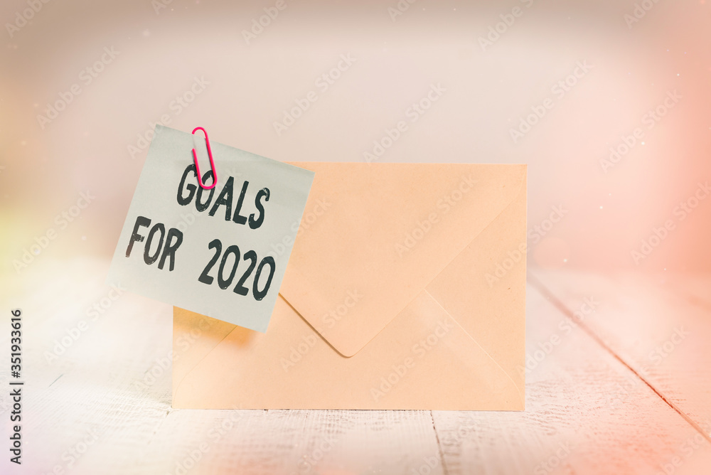 Poster text sign showing goals for 2020. business photo text object of an individuals ambition or effort ai