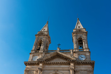 Fototapeta na wymiar Basilica of Saints Cosmas and Damian. Church in Alberobello, Italy